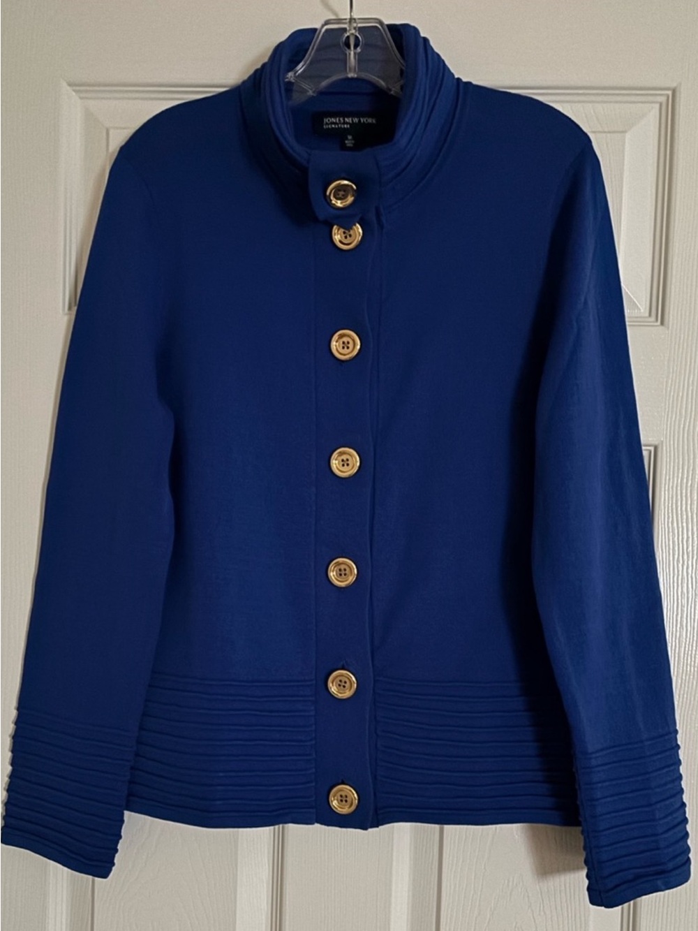 Jones New York Cobalt Blue Button-Front Sweater/ Blazer
